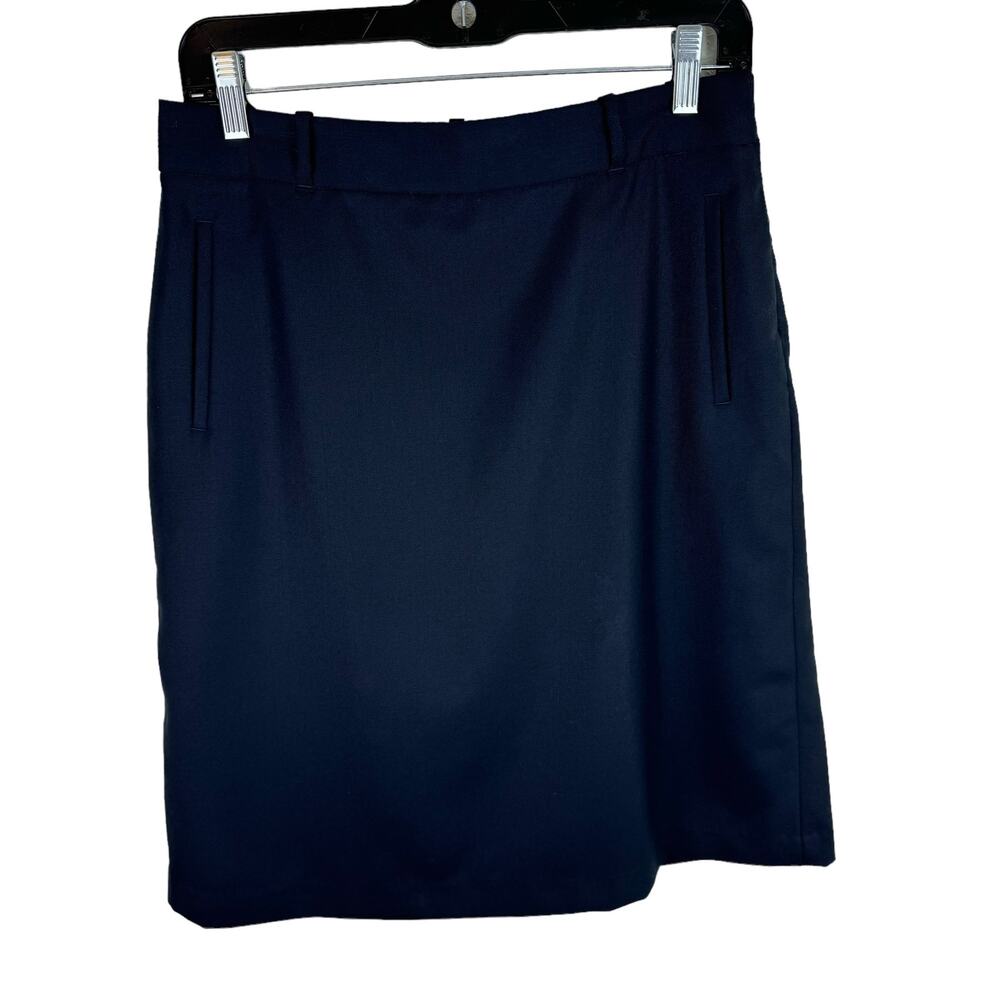 L.L. Bean Black 100% Wool Classic Fit Straight Lined Above Knee Skirt Size 6